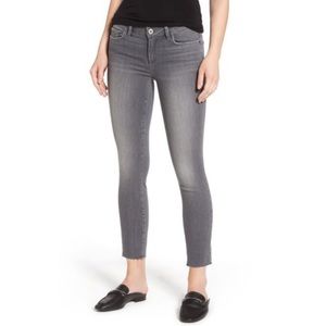 Paige Verdugo Ankle Raw Hem Skinny Jeans (Gray)